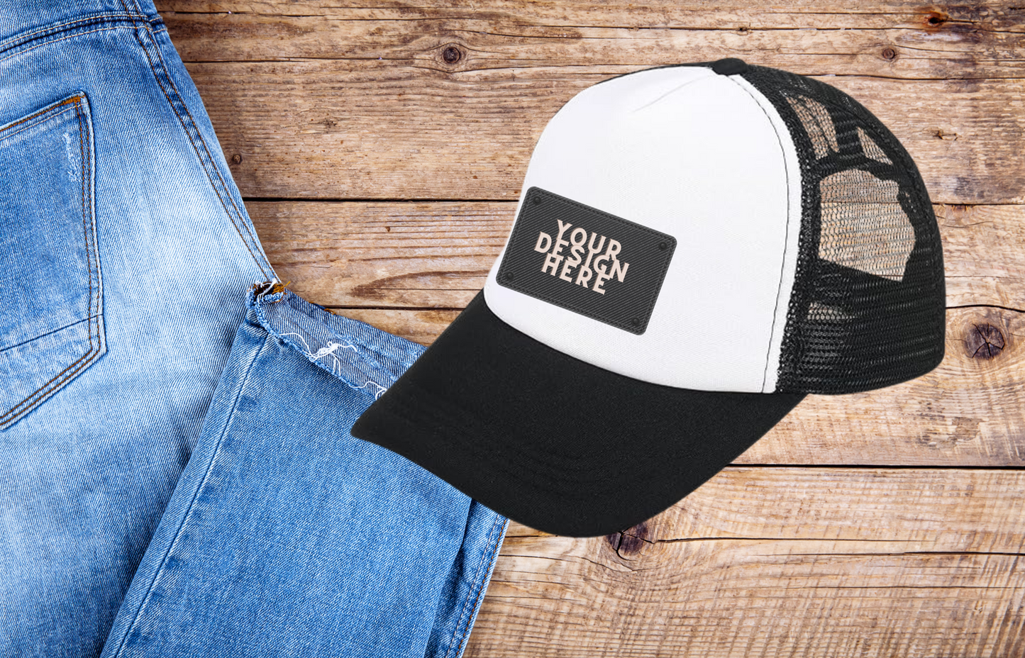 Classic Trucker Hat-Black/White